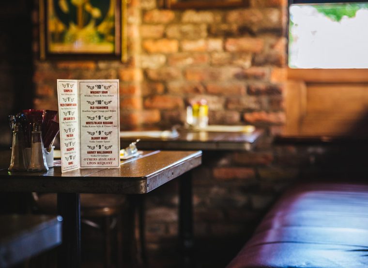 The Cock Tavern pub Swords table